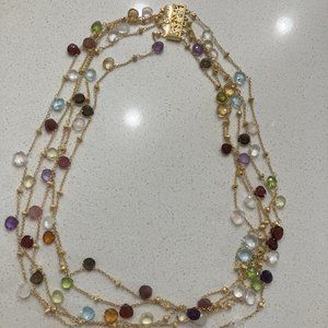 4 Strand necklace with semi precious stones